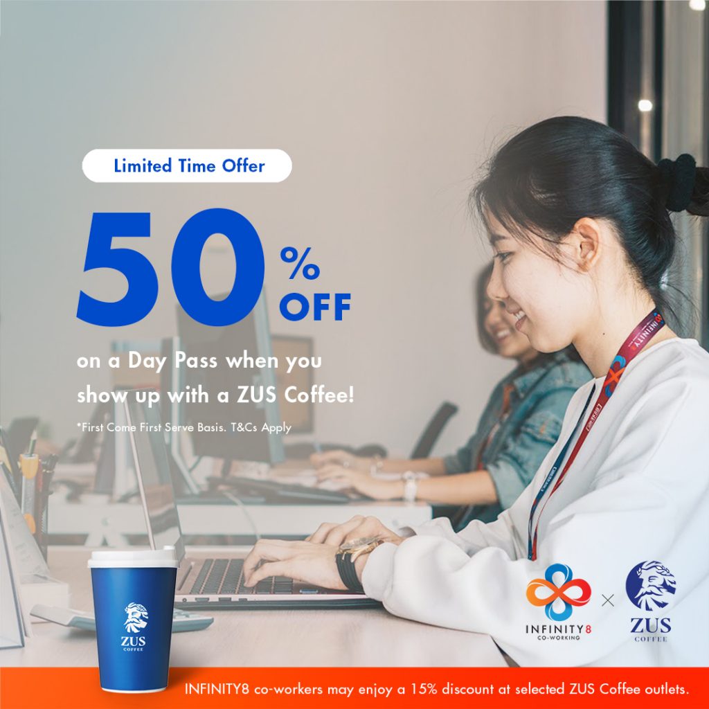WHAT'S BETTER THAN COFFEE TO ACCOMPANY A WORK DAY? 2 Infinity8 Zus Coffee 1